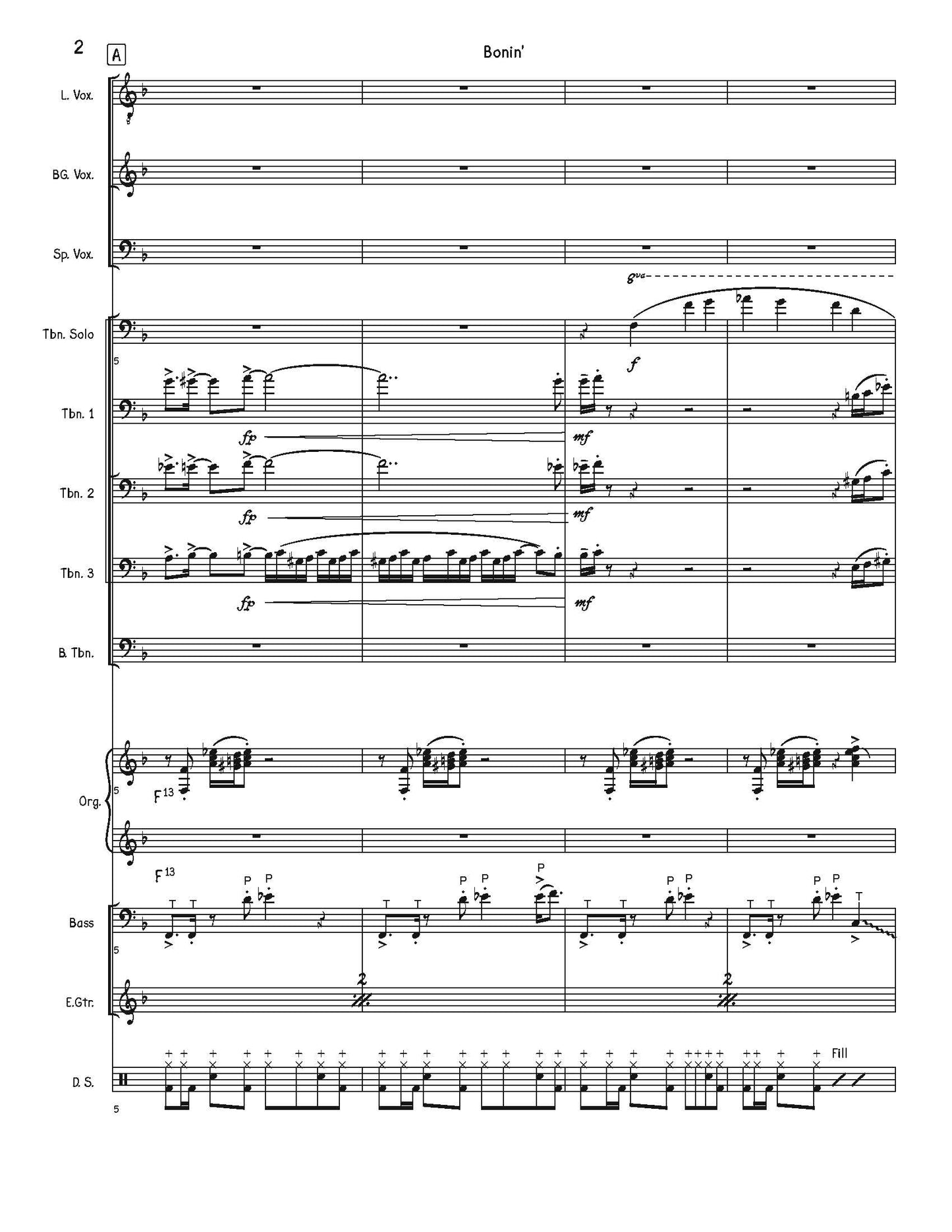 James Hopson: Bonin' for Trombone Quintet and rhythm section