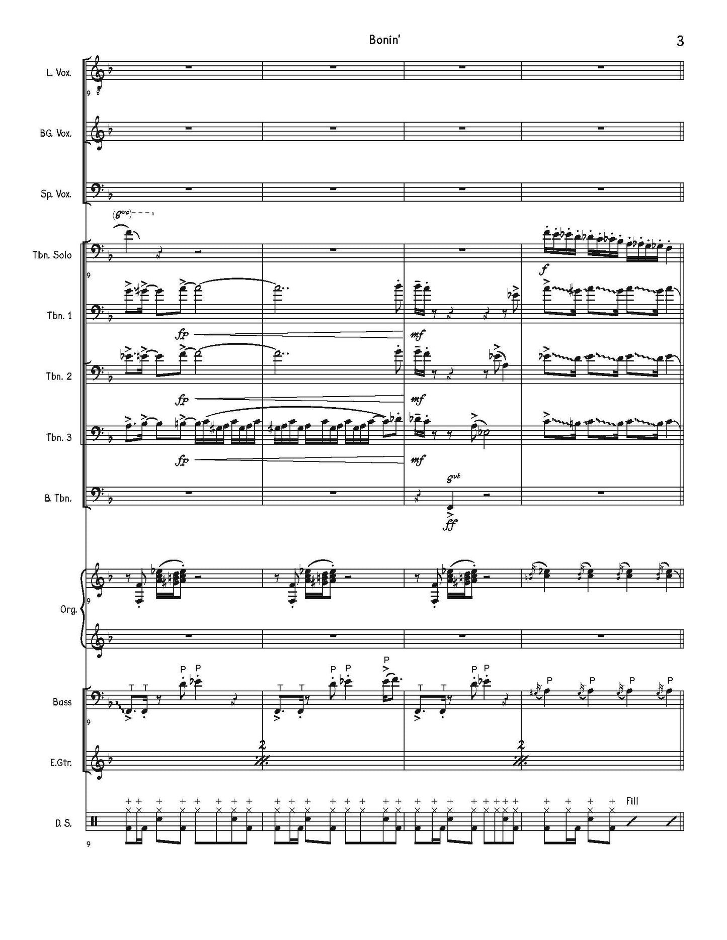 James Hopson: Bonin' for Trombone Quintet and rhythm section