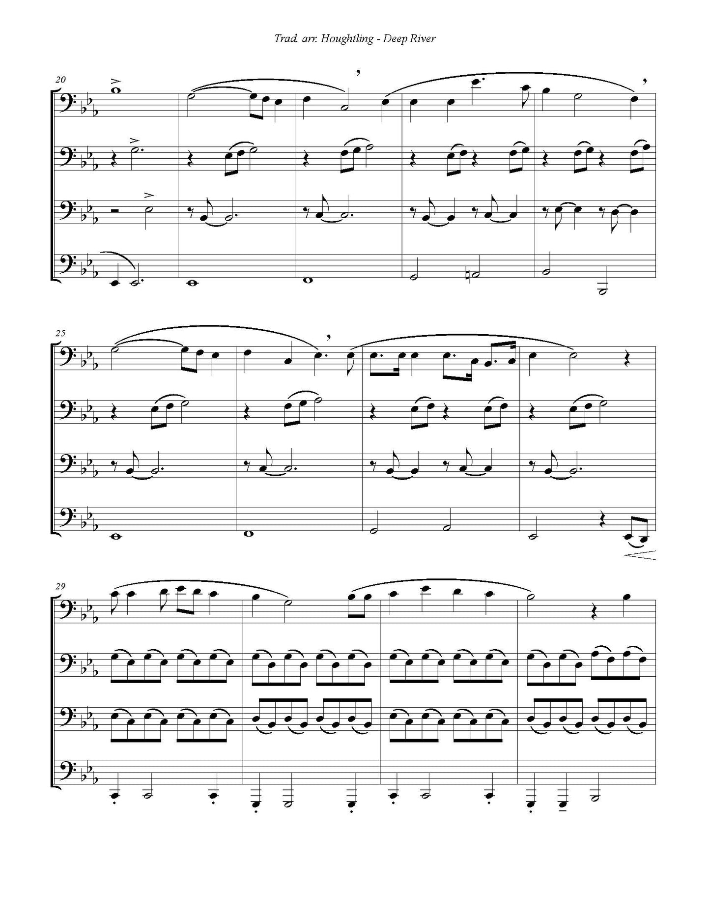 Trad. arr. Houghtling: Deep River for Trombone Quartet