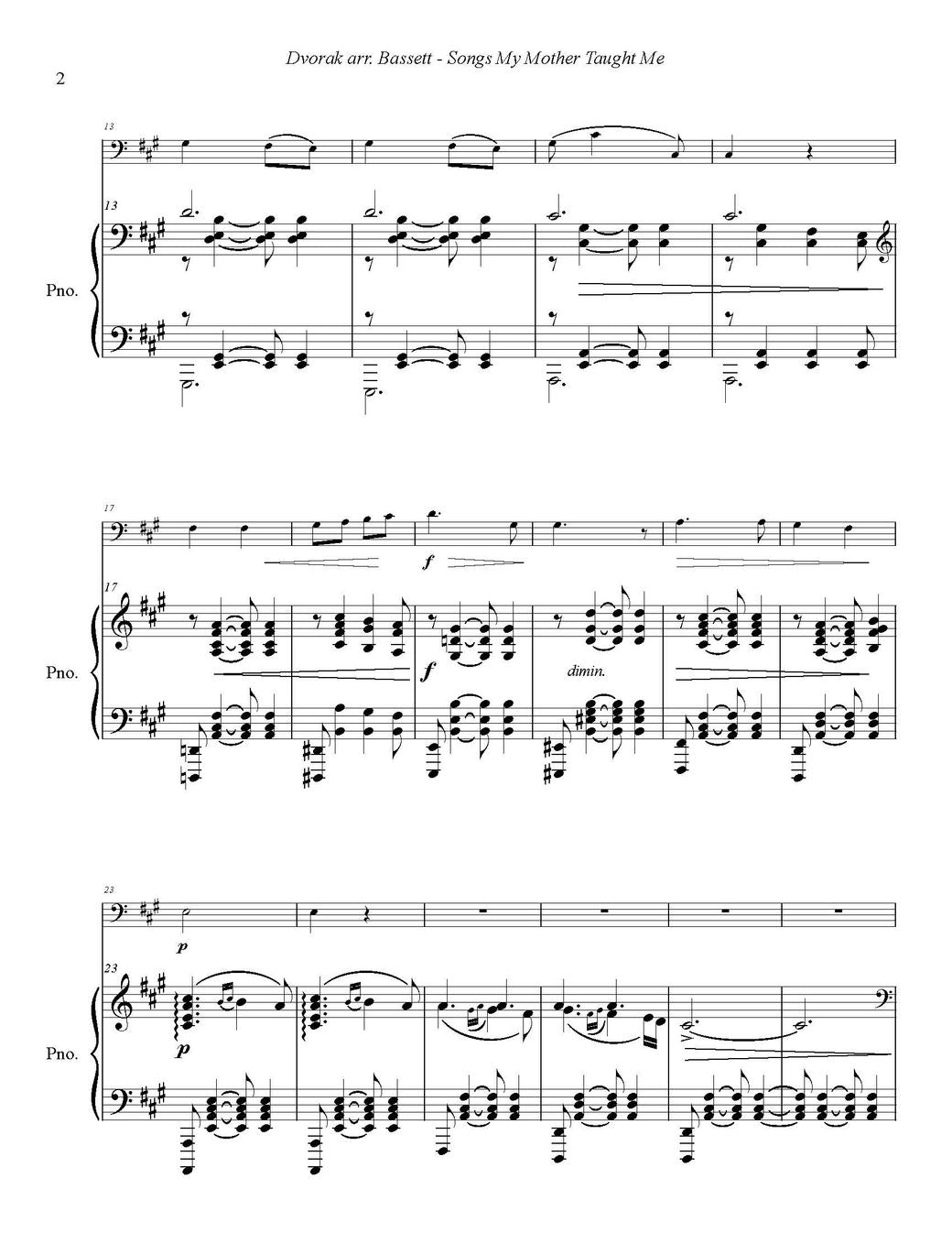 Dvořák arr. Bassett: Songs My Mother Taught Me