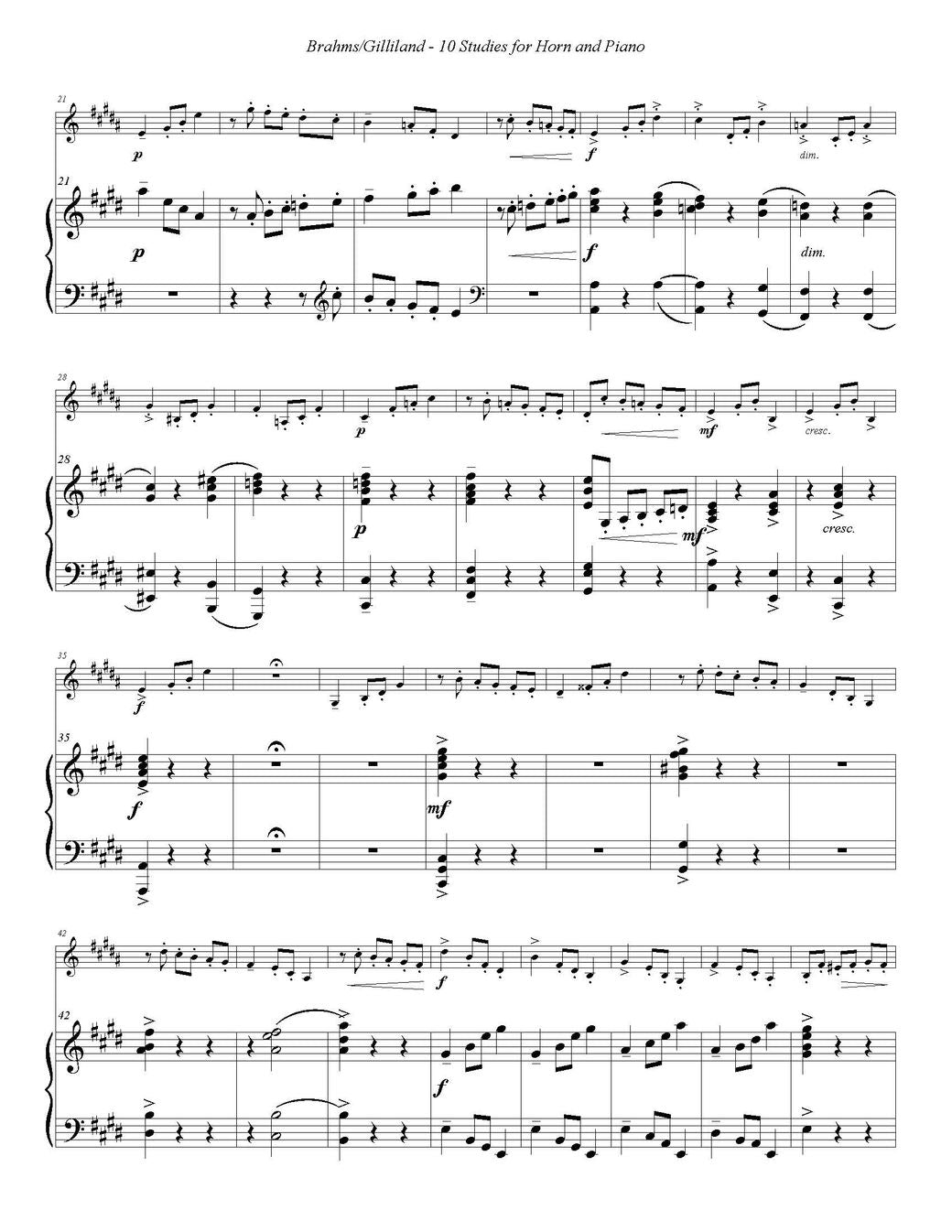 Brahms/Gilliland: 10 Studies for French Horn and Piano