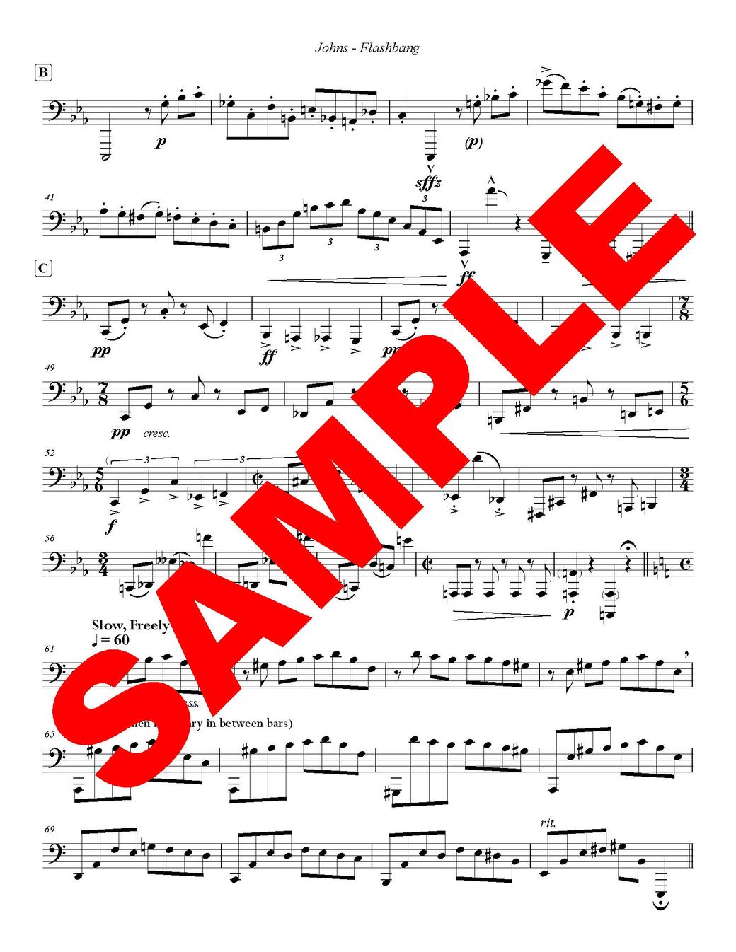 Tiffany Johns: Flashbang for Unaccompanied Bass Trombone