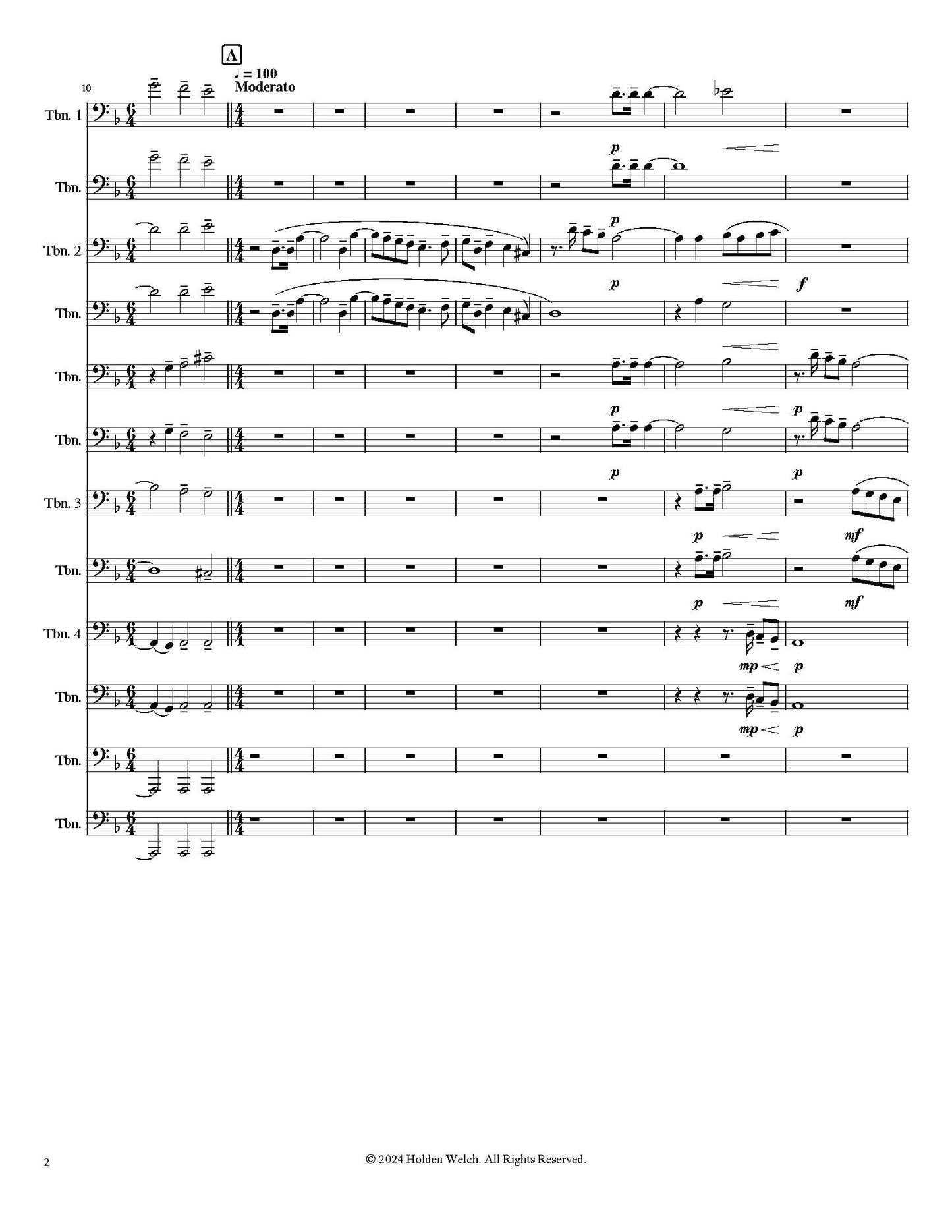 Holden Welch: No Longer Mourn for Me for Mass Trombone Choir (PDF)