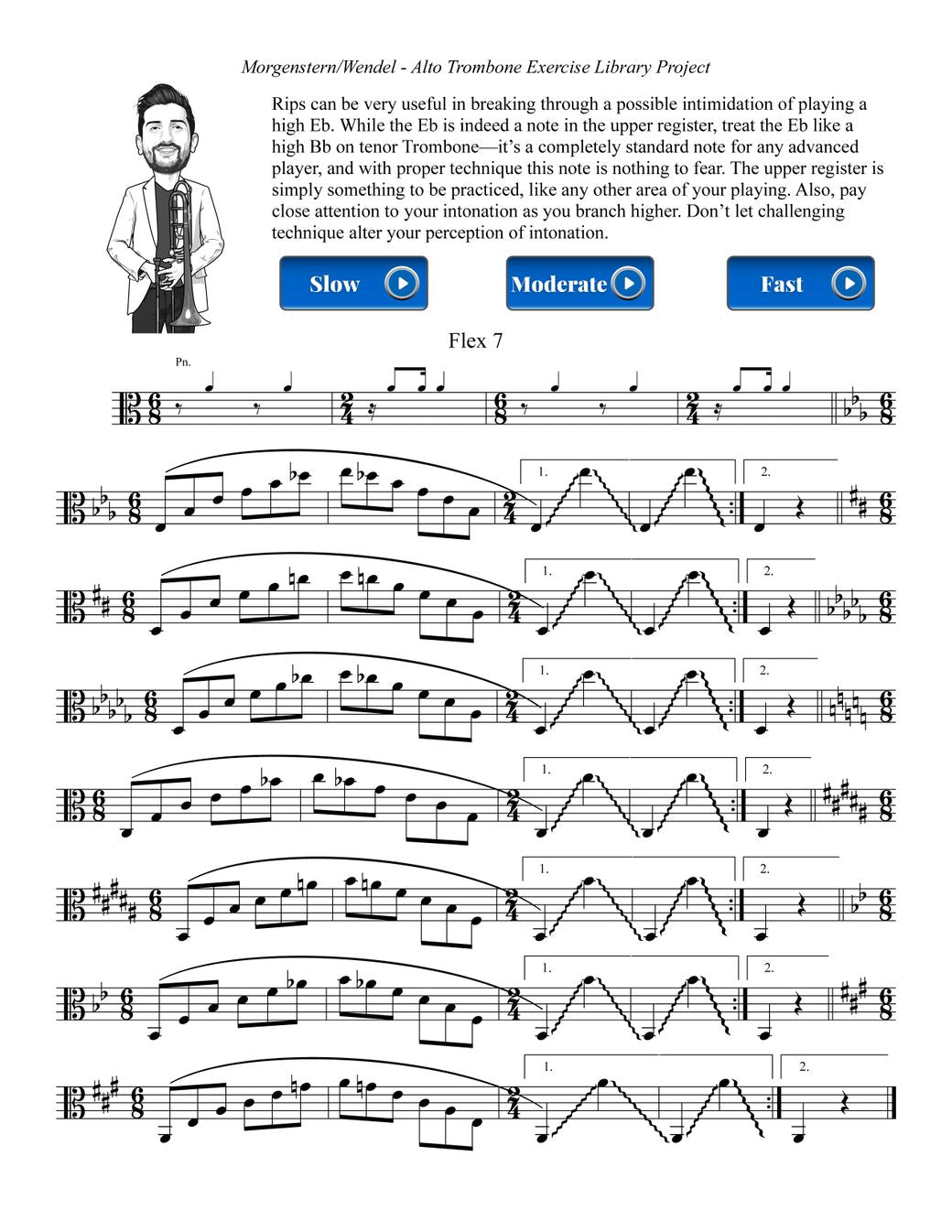 Ilan Morgenstern ed. Brian Wendel: Alto Trombone Exercise Library Project