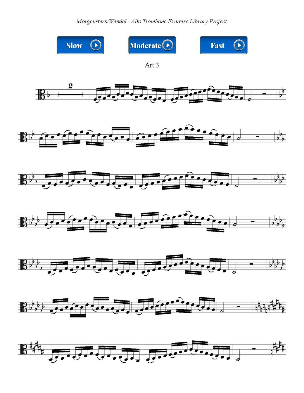 Ilan Morgenstern ed. Brian Wendel: Alto Trombone Exercise Library Project