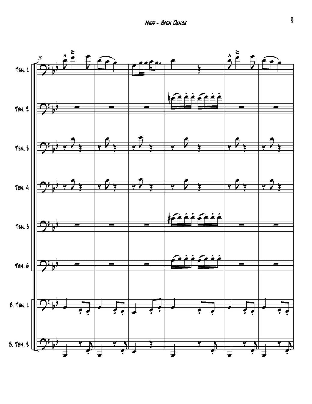Matthew Neff: Barn Dance for Trombone Octet