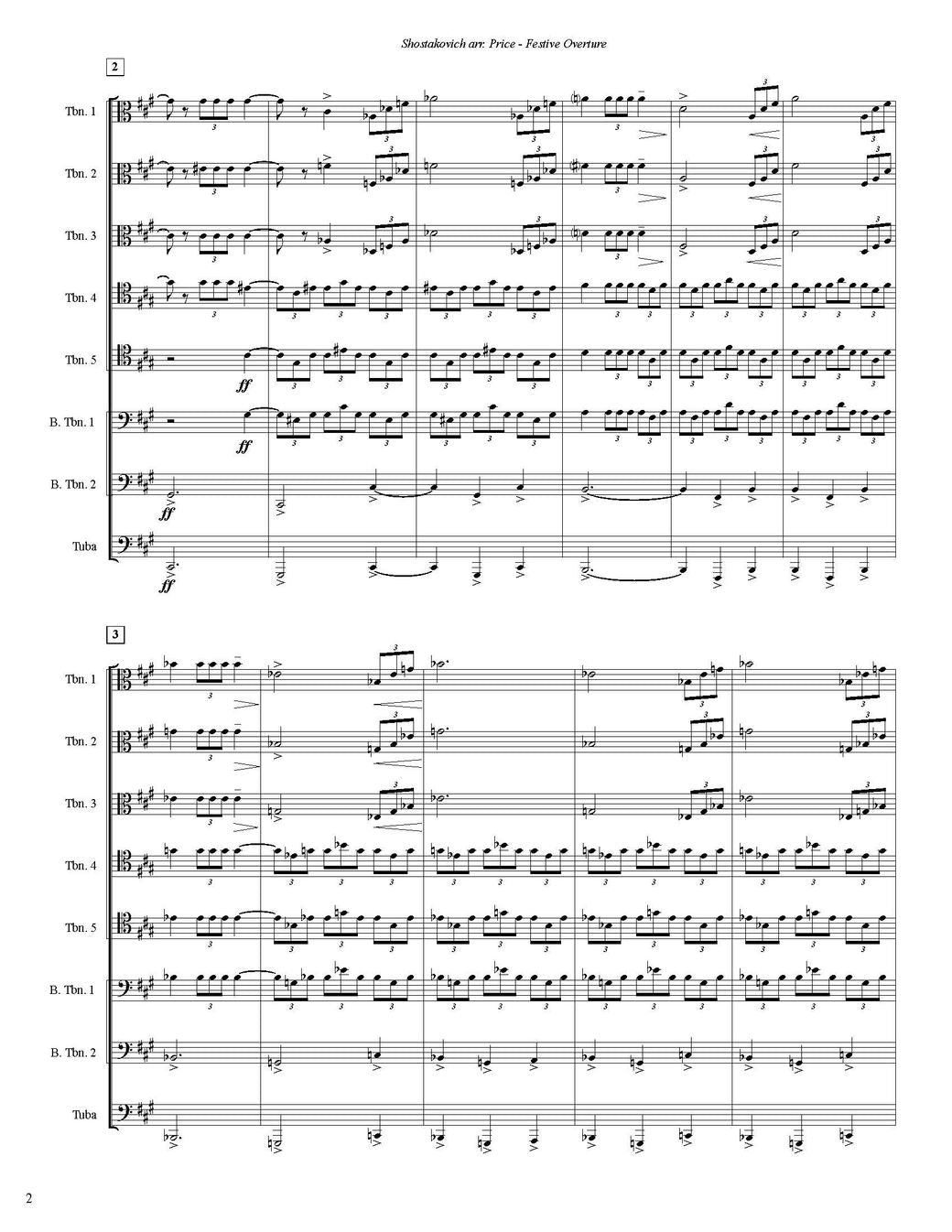 Shostakovich arr. Price: Festive Overture for Trombone Octet