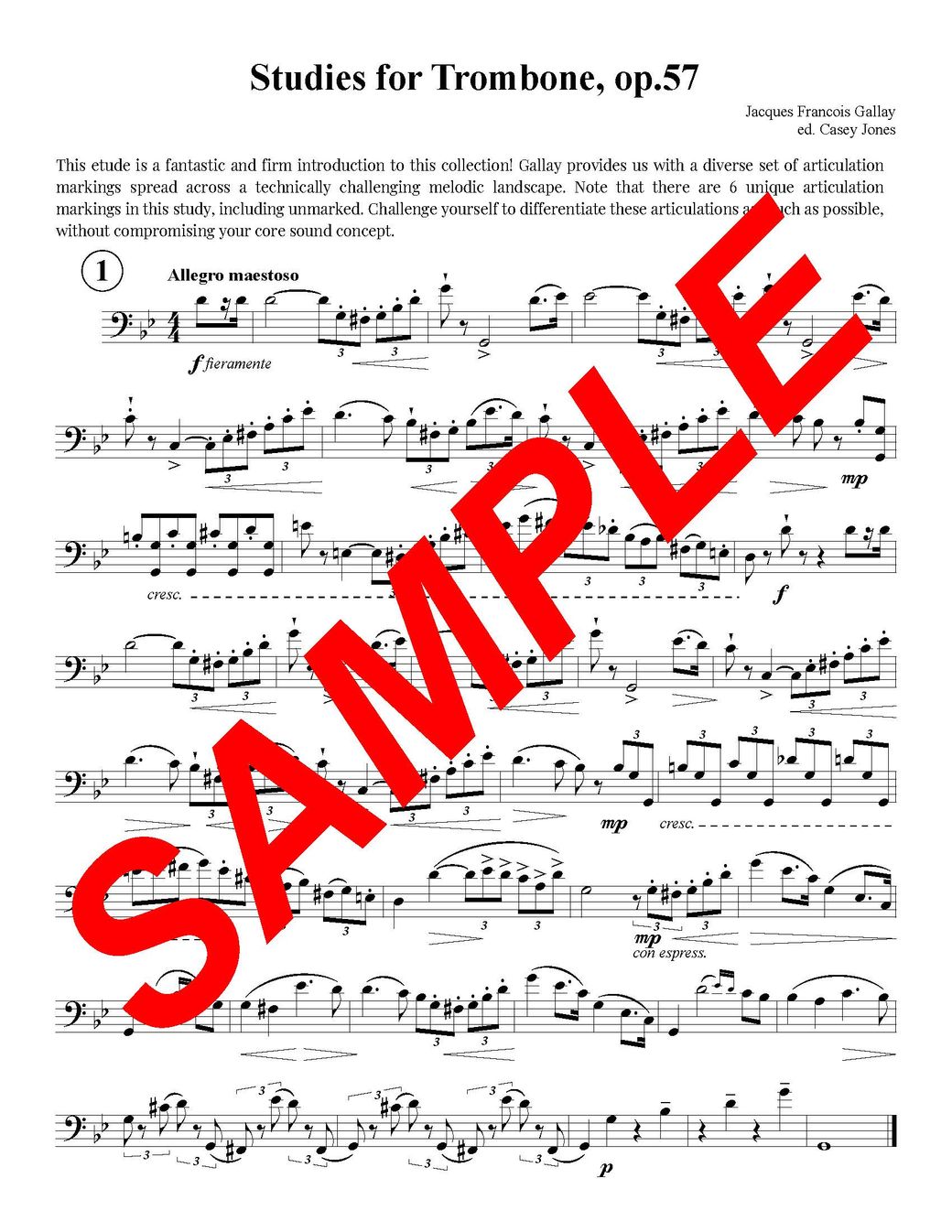 Gallay arr. Jones: Studies for Tenor Trombone Op. 57