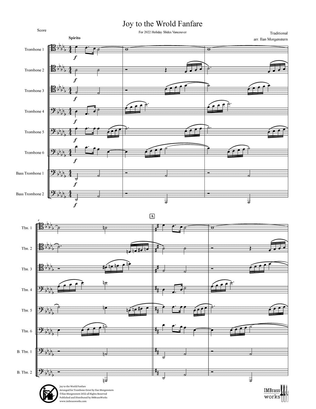 Ilan Morgenstern: Joy to the World Fanfare for Trombone Octet