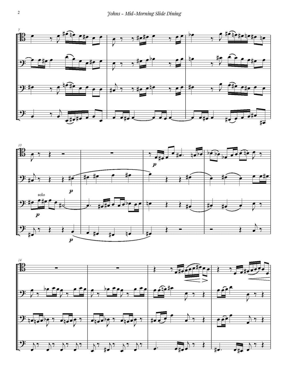 Tiffany Johns: Mid-Morning Slide Dining for Trombone Quartet