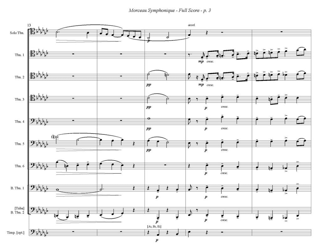 Guilmant arr. Bonvecchio: Morceau Symphonique for Trombone Solo with Octet