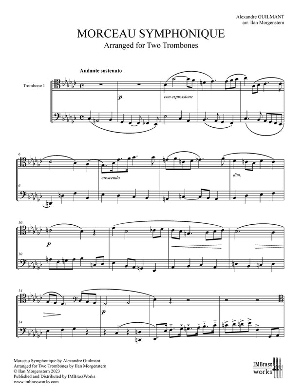 Guilmant arr. Morgenstern: Morceau Symphonique for Two Trombones