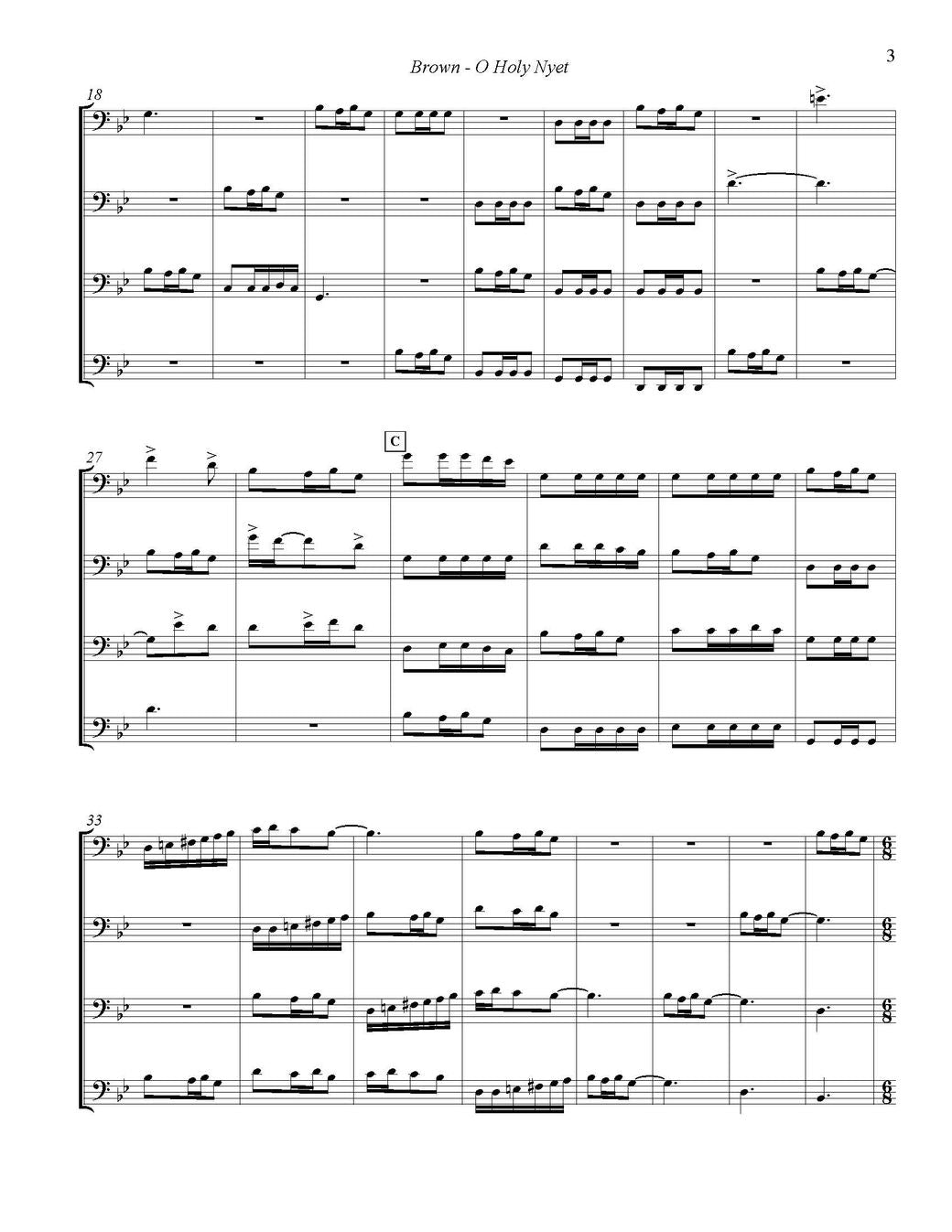 Michael Brown: Oh Holy Nyet: Ukrainian Bell Carol and O Holy Night for Trombone Quartet