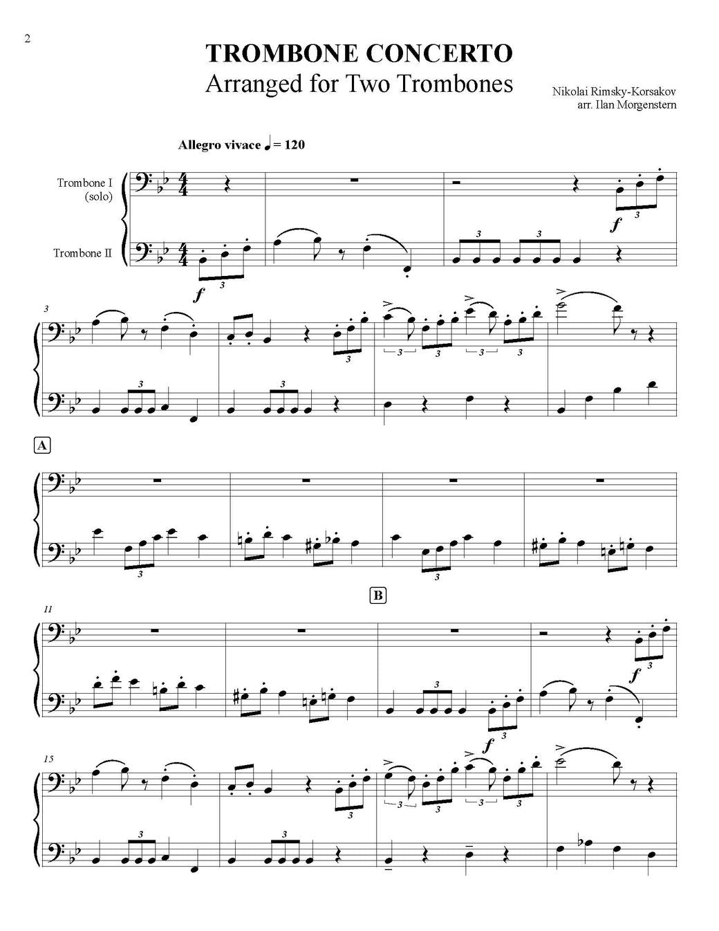 Rimsky-Korsakov arr. Morgenstern: Trombone Concerto for Two Trombones
