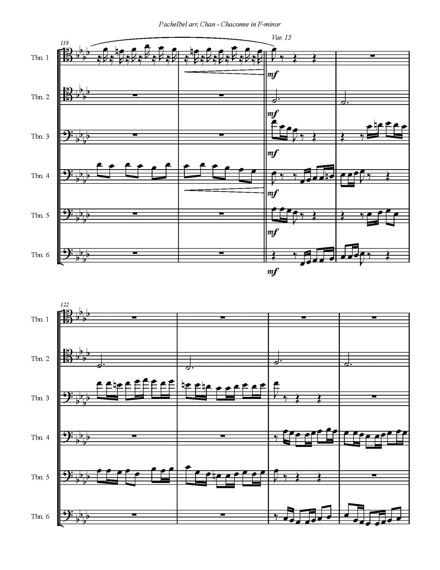 Pachelbel arr. Chan: Chaconne for Six Trombones