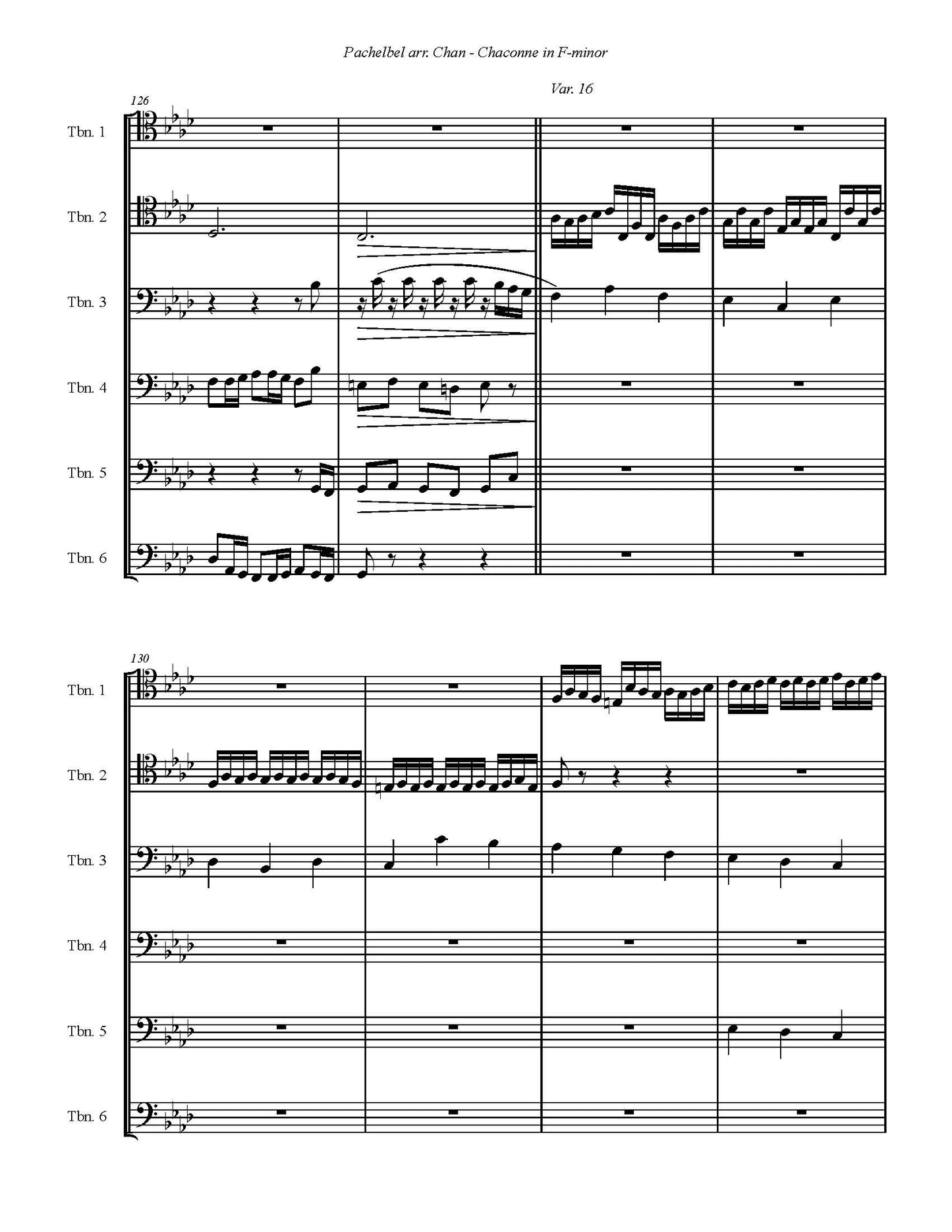 Pachelbel arr. Chan: Chaconne for Six Trombones