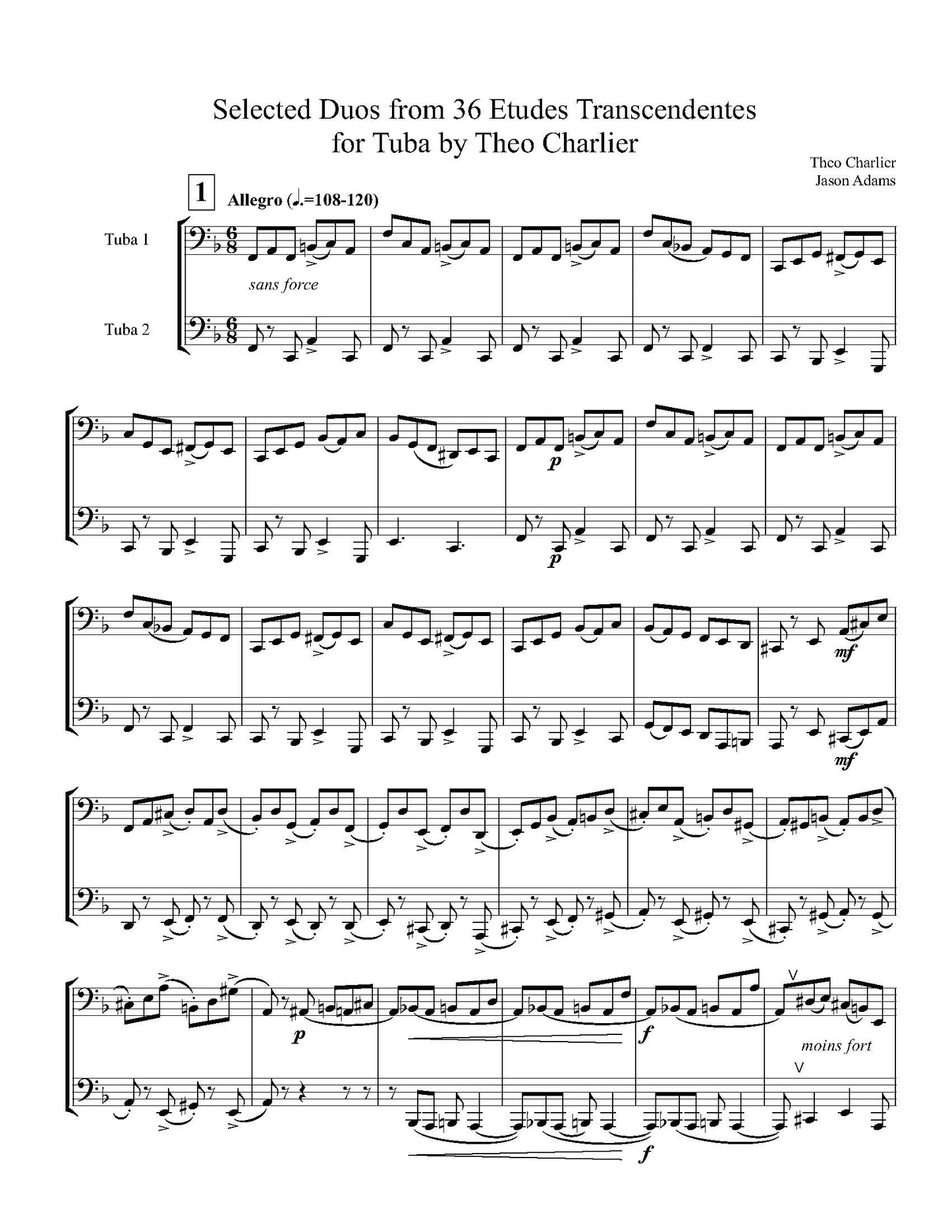 Charlier/Adams: 25 Selected Duos for Tuba