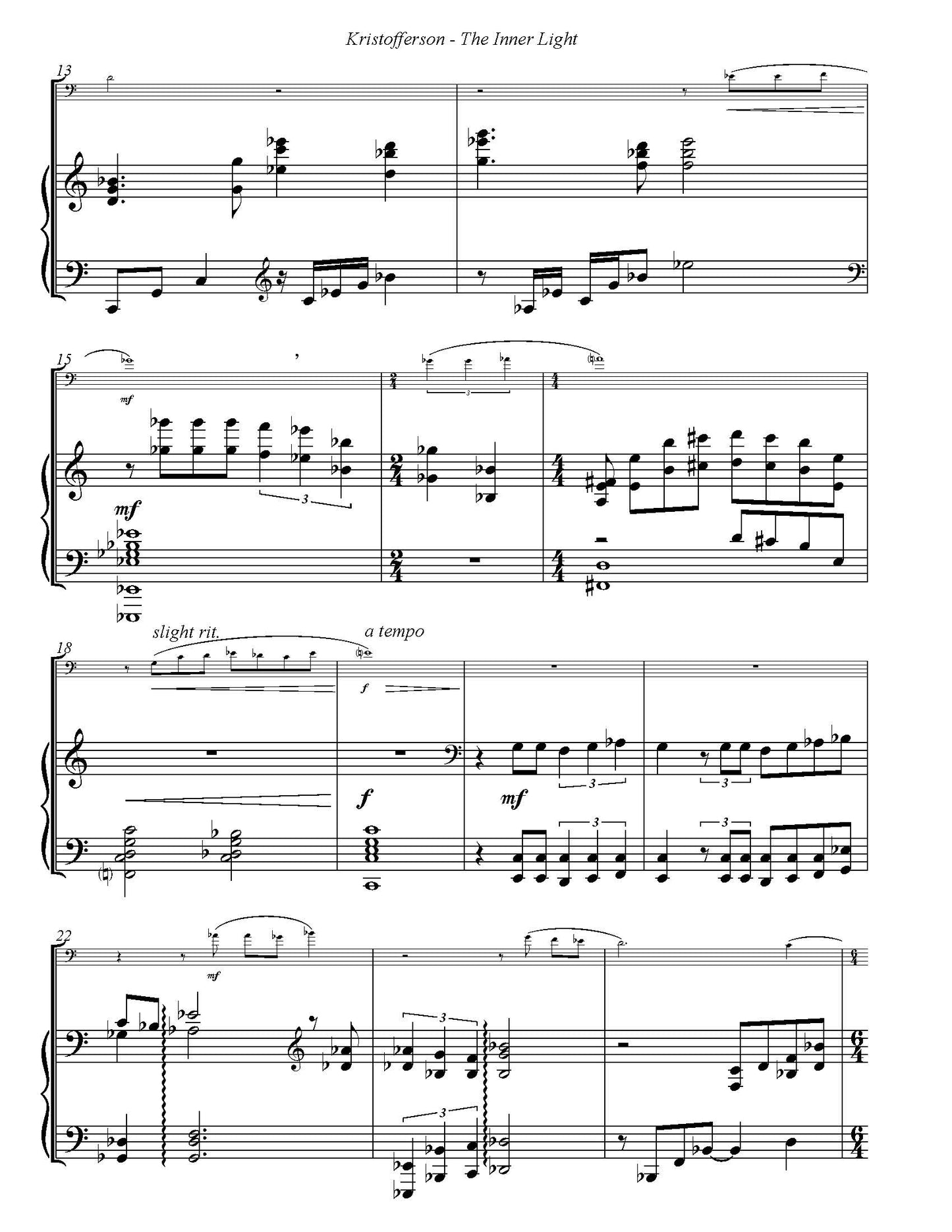 Kenley Kristofferson: The Inner Light for Trombone and Piano