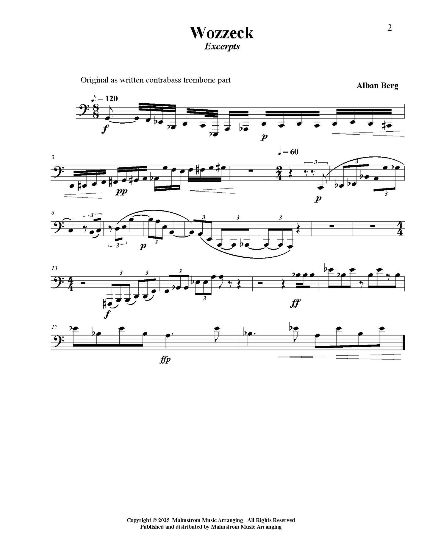 Malmstrom: Symphonic Etudes for Contrabass Trombone (PDF)