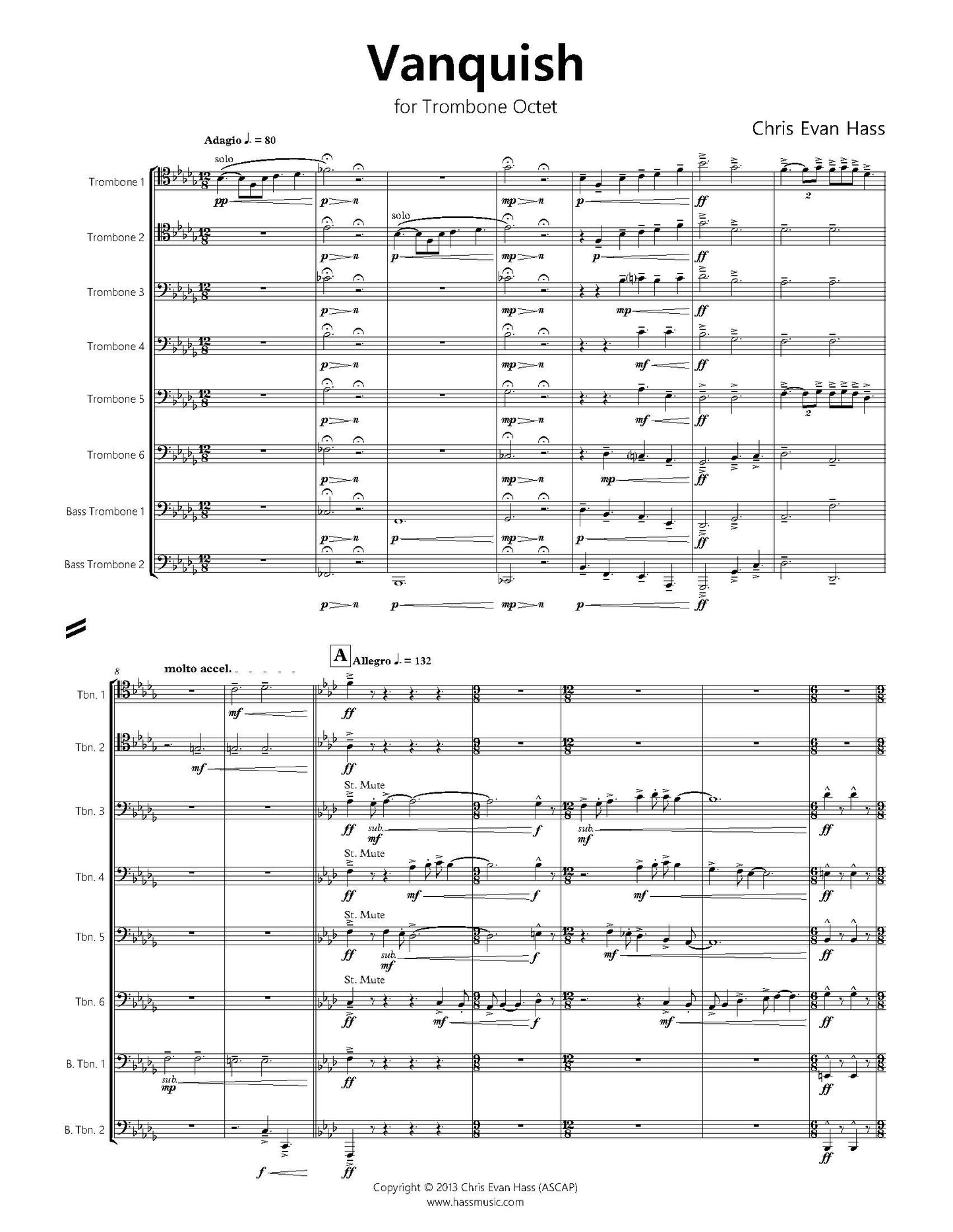 Chris Evan Hass: Vanquish for Trombone Octet