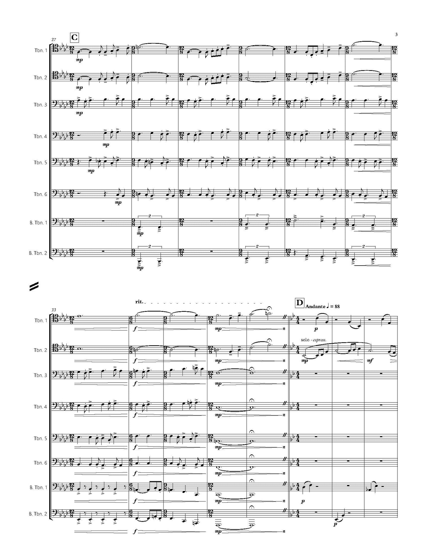 Chris Evan Hass: Vanquish for Trombone Octet