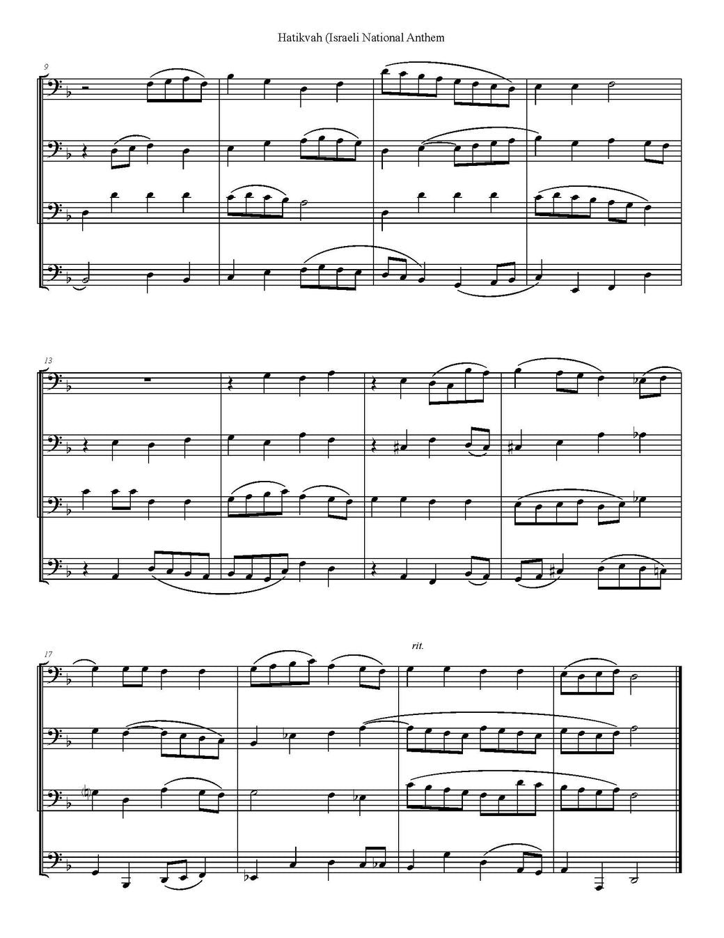 Samuel Cohen arr. Morgenstern: Hatikvah (Israeli National Anthem) for Trombone Quartet