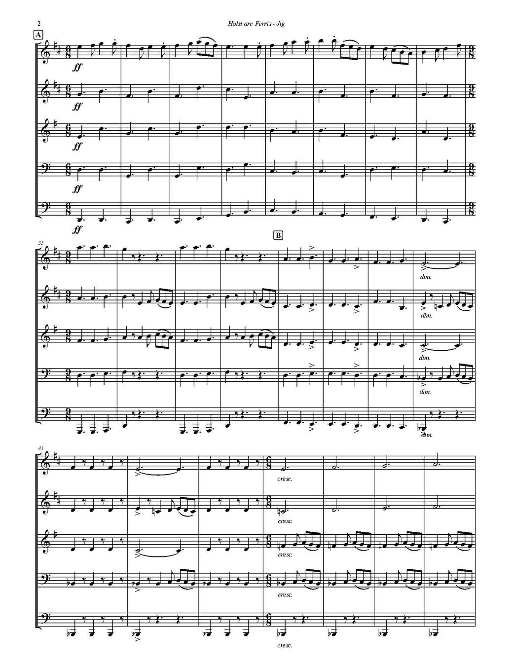 Holst arr. Ferris: Jig from St. Paul's Suite Op. 29