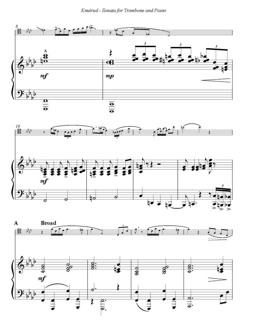 Alex Knutrud: Sonata for Tenor Trombone and Piano