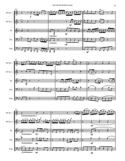 J.S.Bach/Burnam: Nun Seid Ihr Wohl Gerochen for Brass Quintet