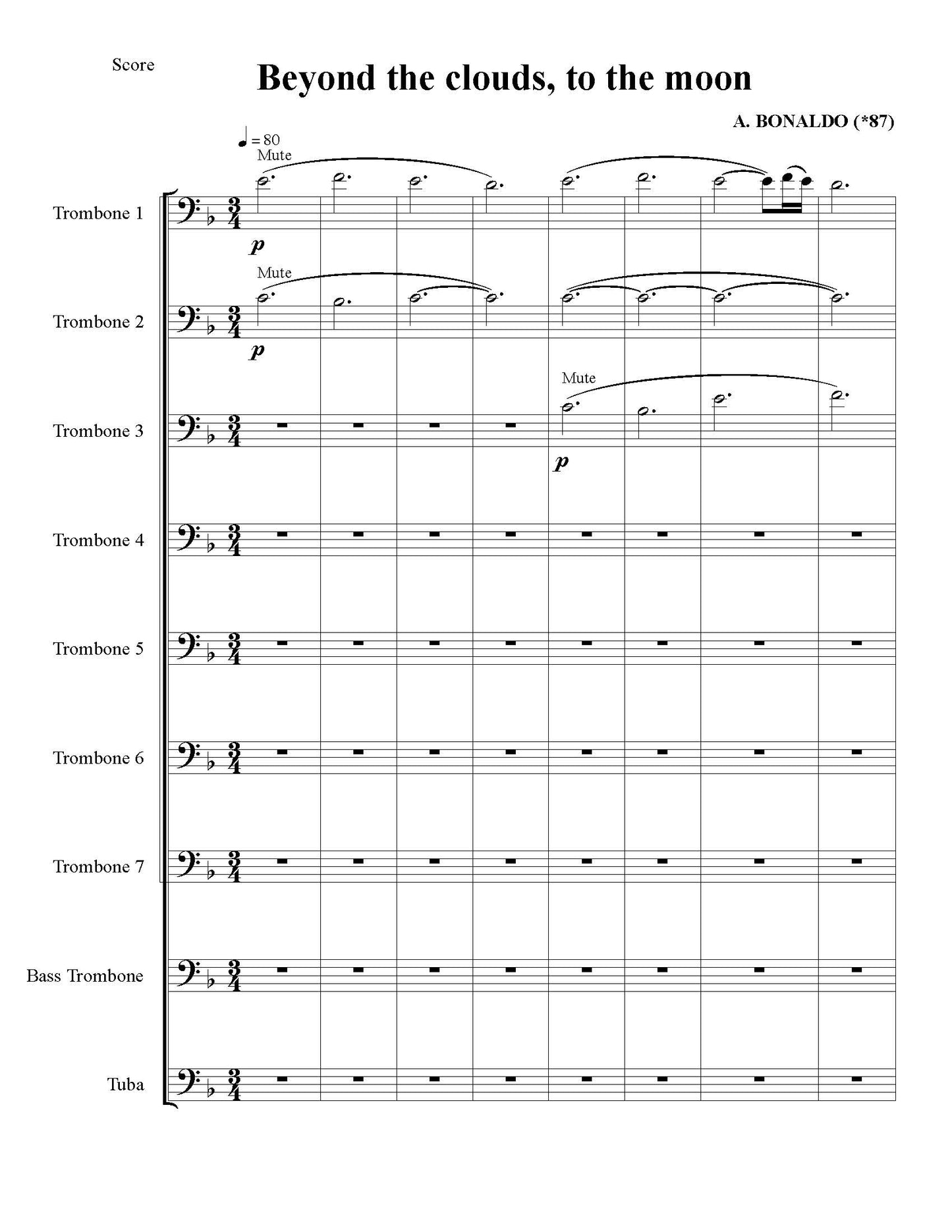 Andrea Bonaldo: Beyond the Clouds, to the Moon for Trombone Choir