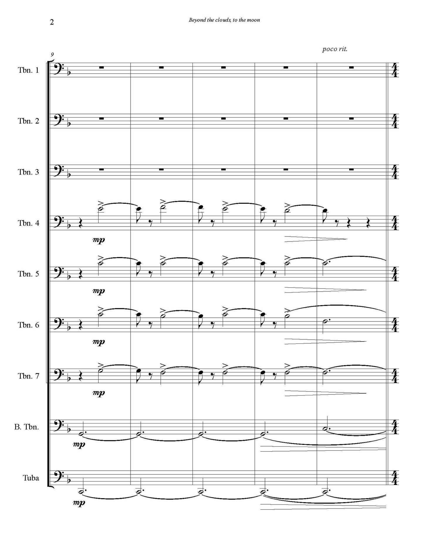 Andrea Bonaldo: Beyond the Clouds, to the Moon for Trombone Choir