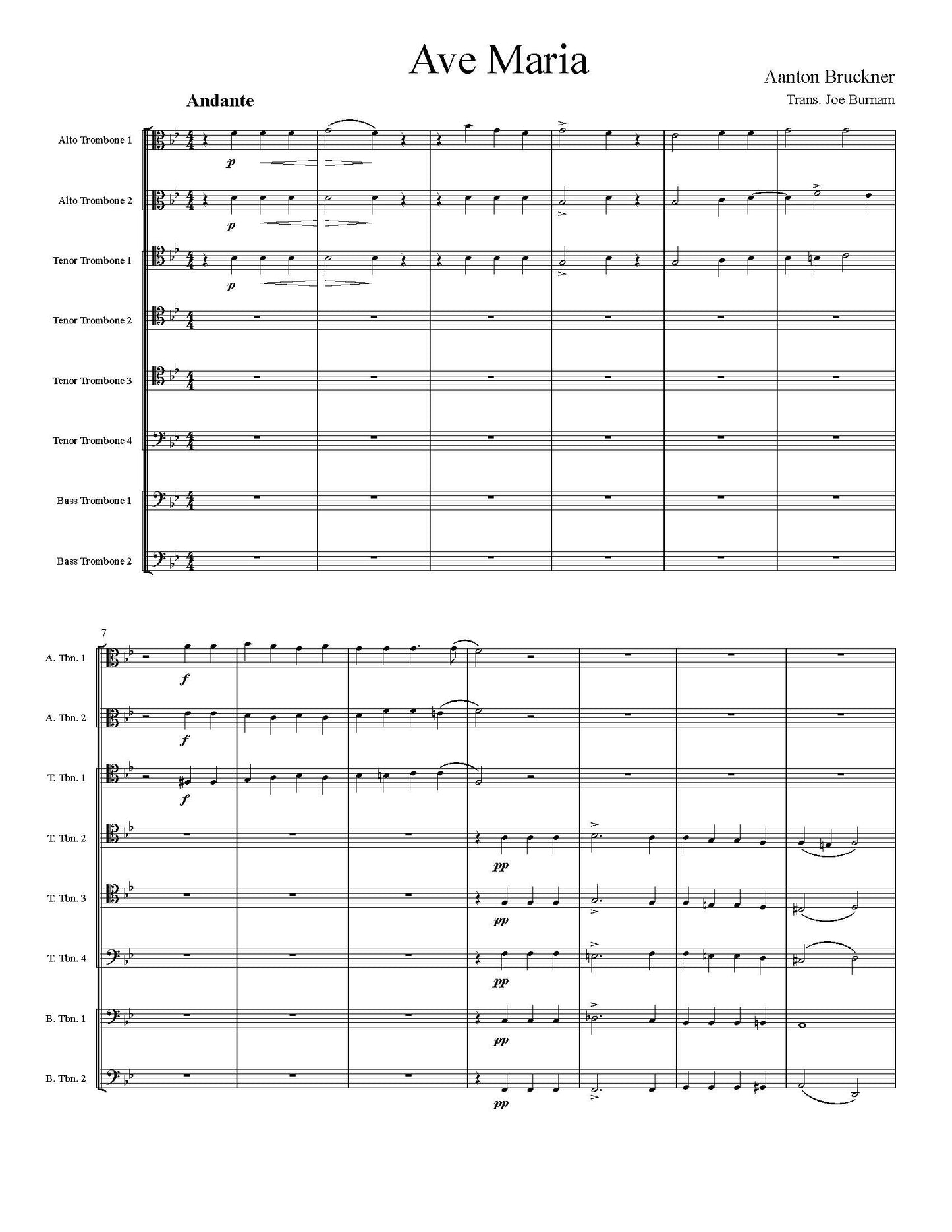 Anton Bruckner: Ave Maria for Trombone Octet