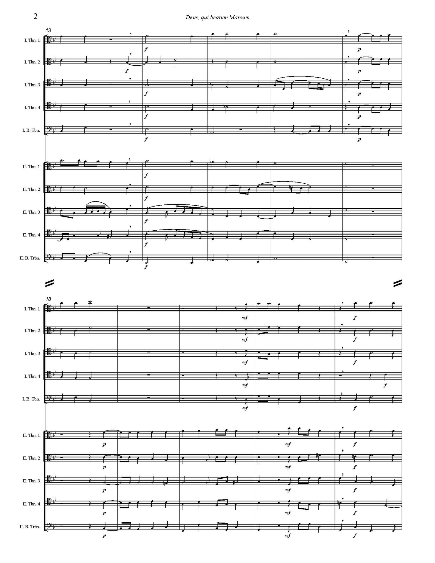 Gabrieli arr. Burnam: Deus, qui beatum Marcum for Double Trombone Quintet