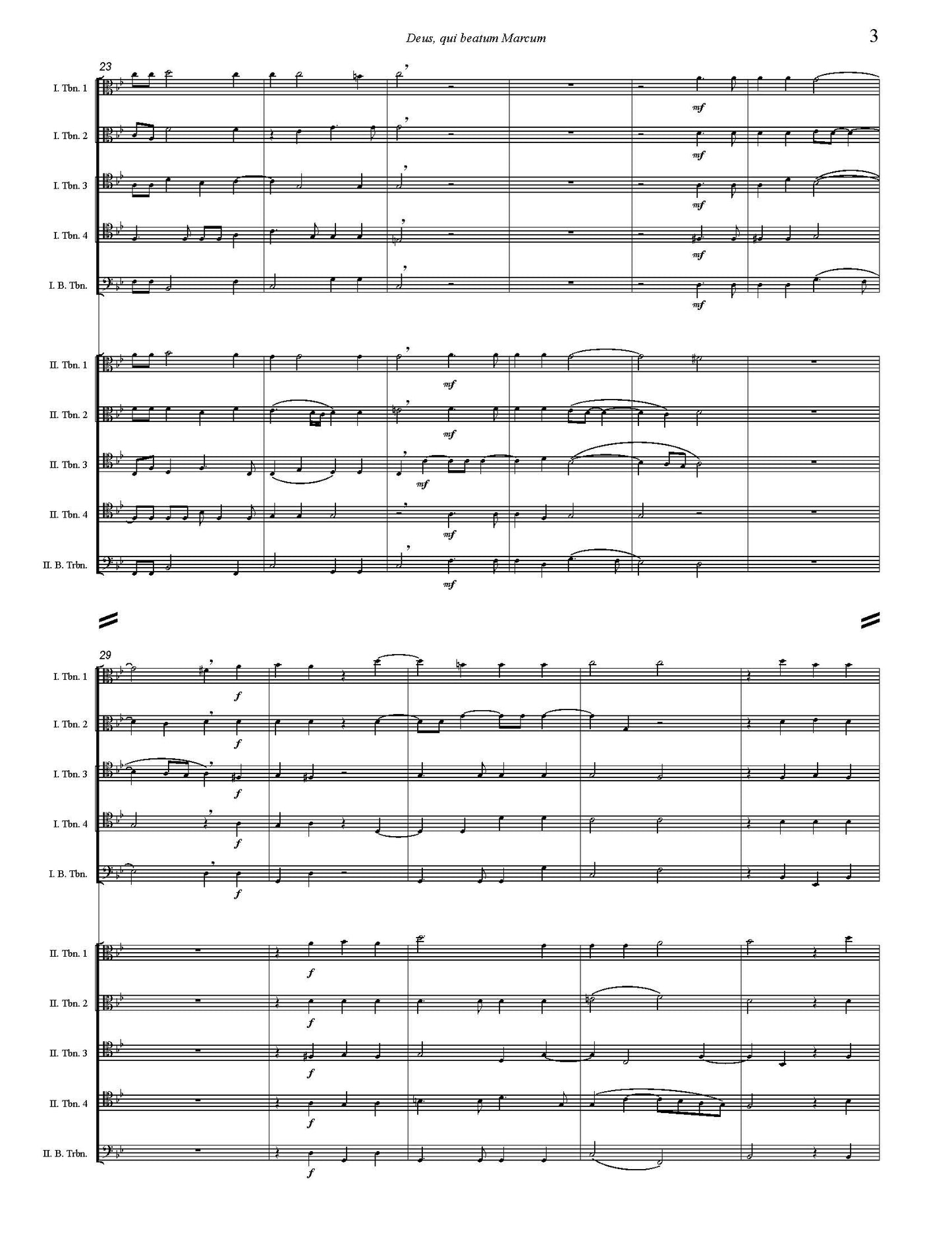 Gabrieli arr. Burnam: Deus, qui beatum Marcum for Double Trombone Quintet