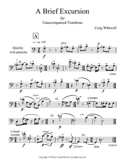 Craig Whitwell: A Brief Excursion for Unaccompanied Trombone