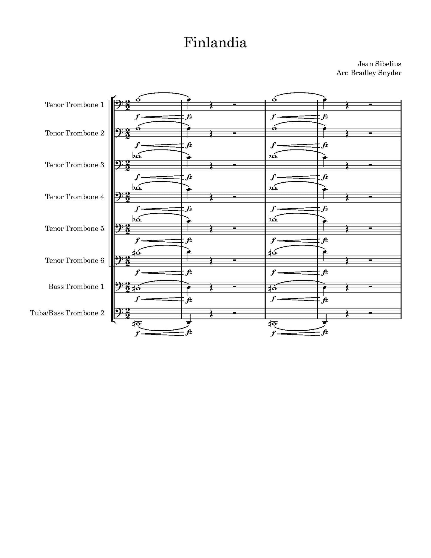 Sibelius arr. Snyder: Finlandia for Trombone Octet