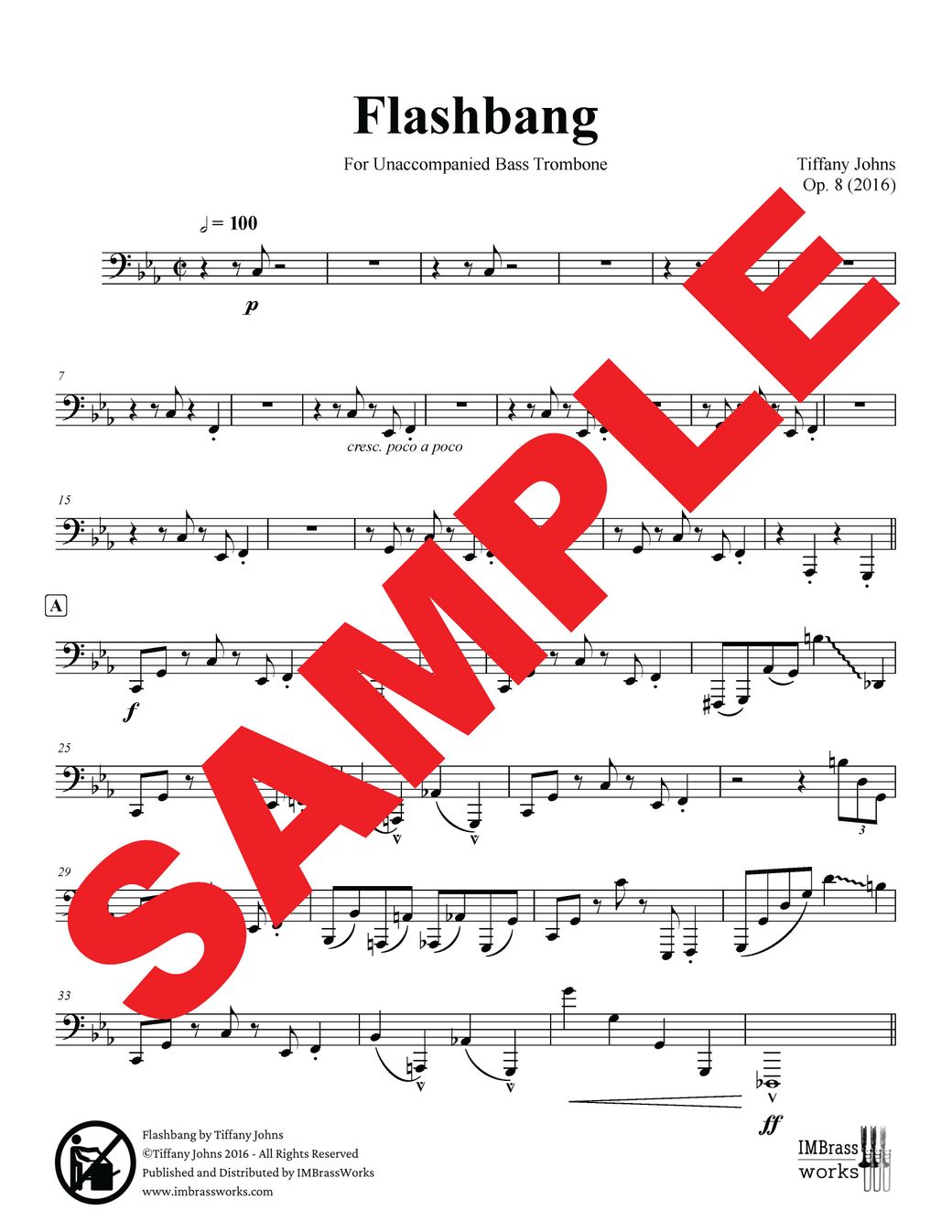 Tiffany Johns: Flashbang for Unaccompanied Bass Trombone – IMBrassWorks