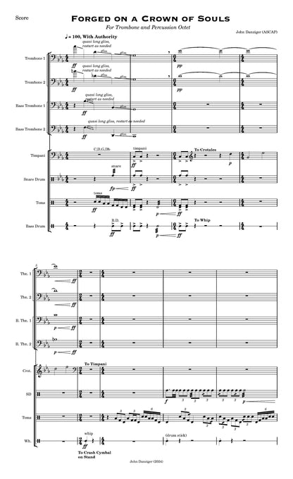 Danziger: Forged on a Crown of Souls- Trombone Octet + Percussion (PDF)