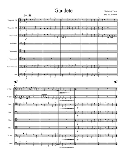 Trad. arr. Burnam: Gaudet (A Christmas Carol) for Brass Ensemble (0.2.5.1)