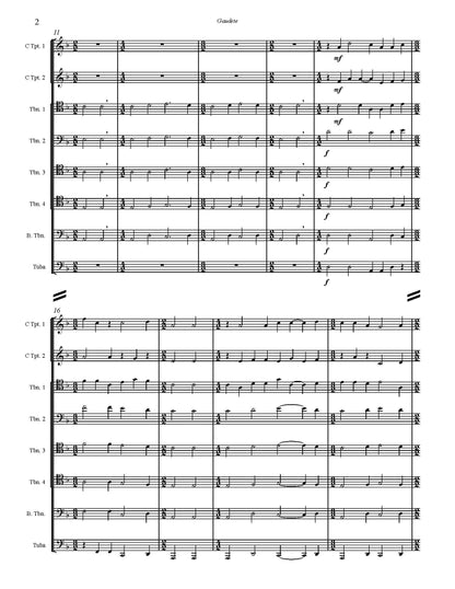 Trad. arr. Burnam: Gaudet (A Christmas Carol) for Brass Ensemble (0.2.5.1)