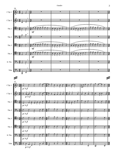 Trad. arr. Burnam: Gaudet (A Christmas Carol) for Brass Ensemble (0.2.5.1)