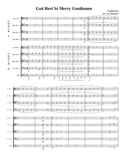 Trad. arr. Joe Burnam: God Rest Ye Merry Gentlemen for 9-part Trombone Ensemble