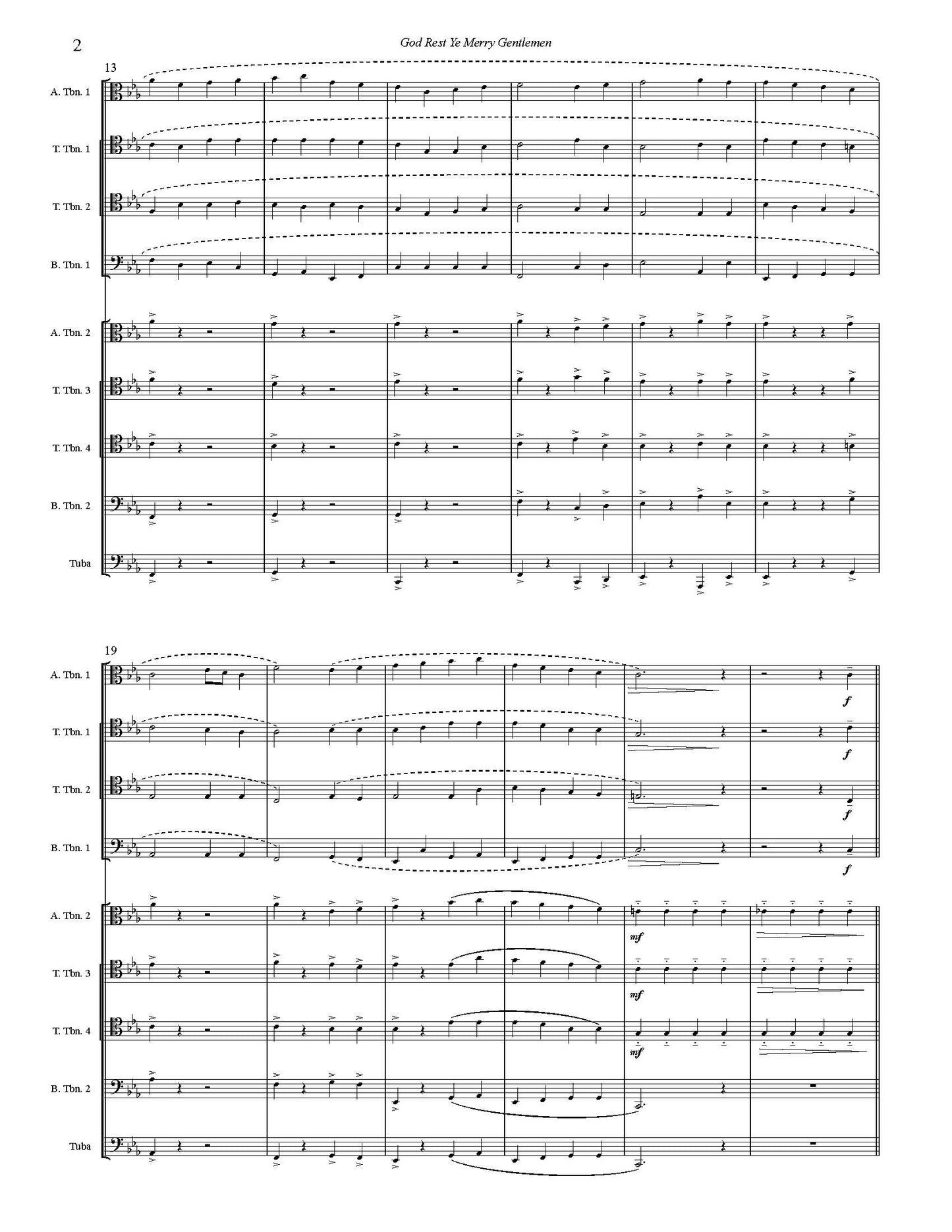 Trad. arr. Joe Burnam: God Rest Ye Merry Gentlemen for 9-part Trombone Ensemble