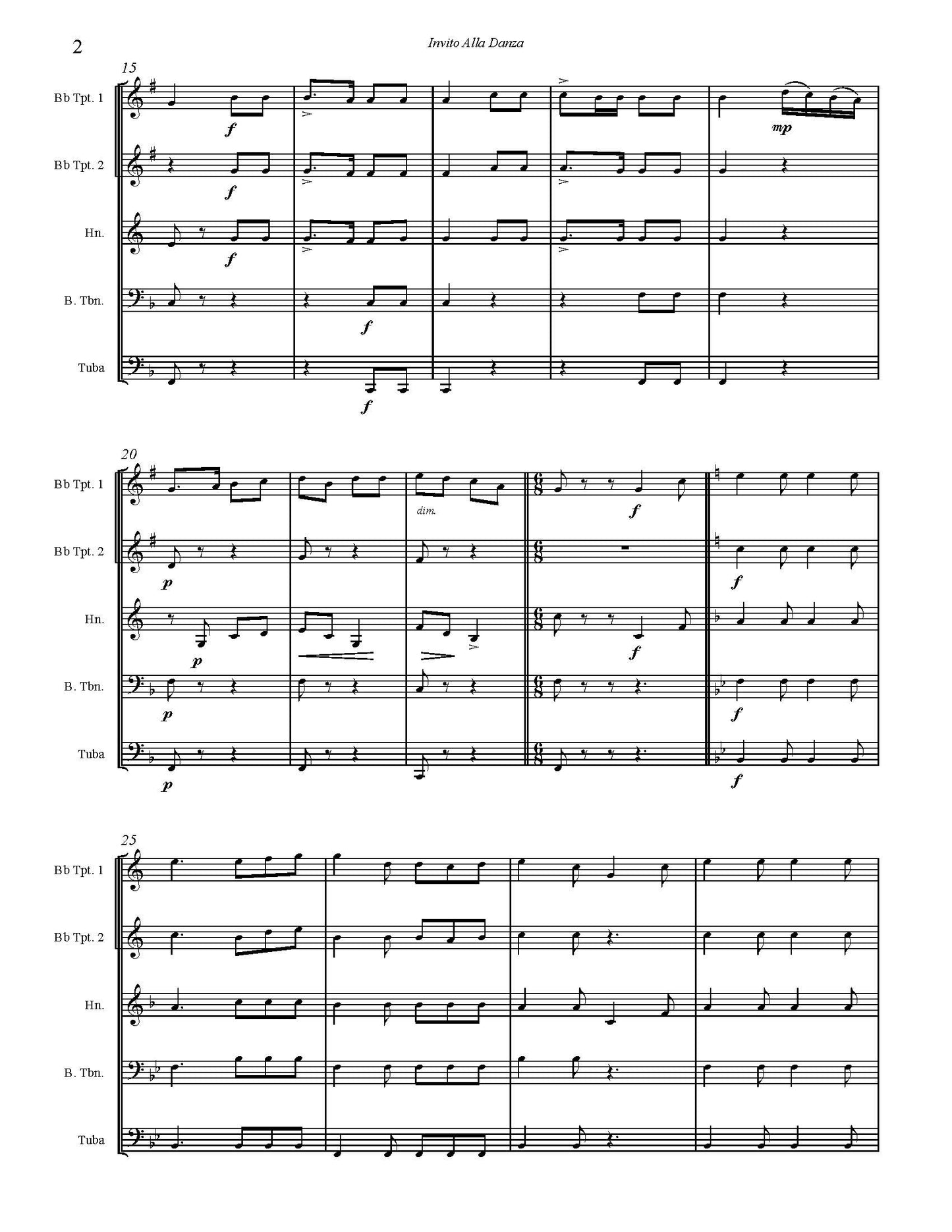 Traditional Trans.  Burnam: Invito Alla Danza for Brass Quintet