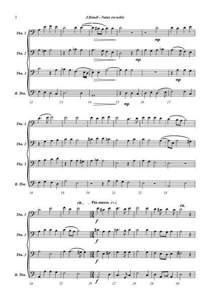 J. Handl arr. Rovere: Natus est nobis For Trombone Quartet