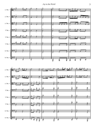 Trad. arr Joe Burnam: Joy to the World for Trombone Octet