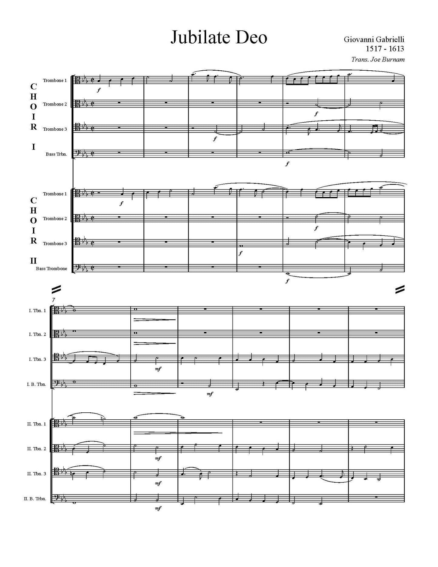 Gabrieli arr. Burnam: Jubilate Deo for Double Trombone Quartet