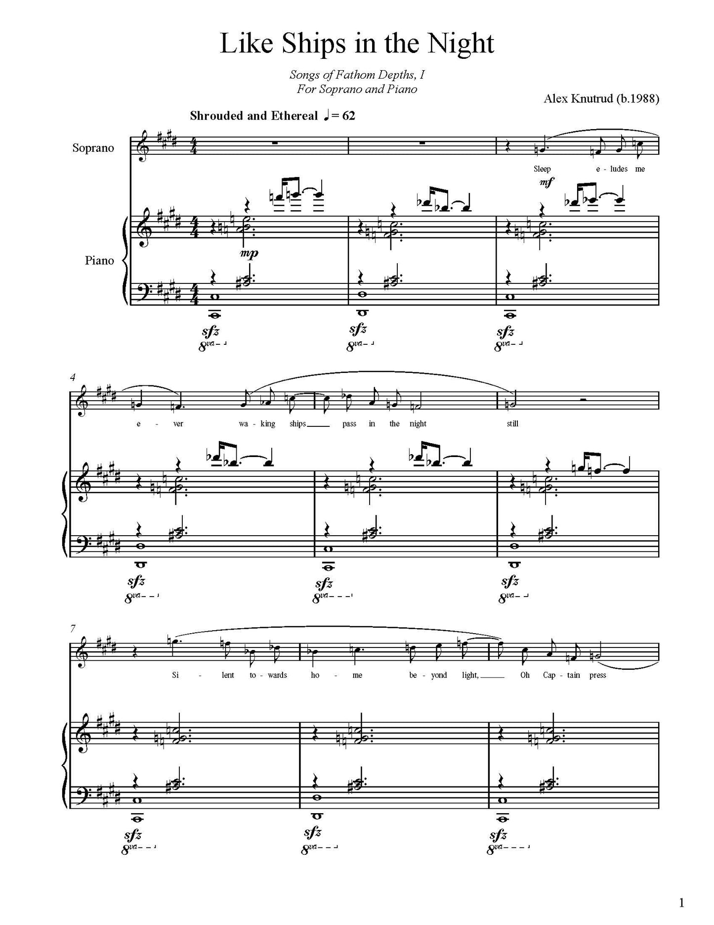 Alex Knutrud: Songs of Deep Fathom for Voice or Trombone and Piano