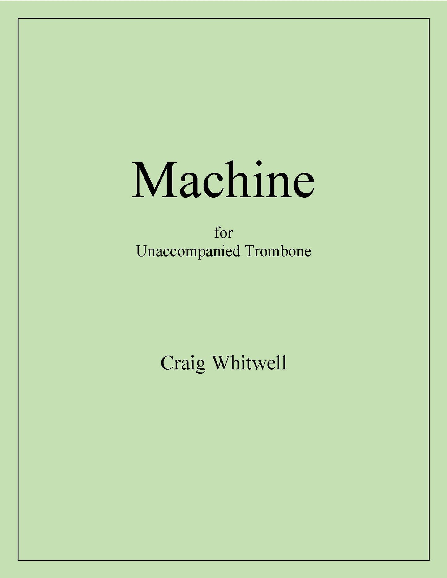 Whitwell, Craig: Machine