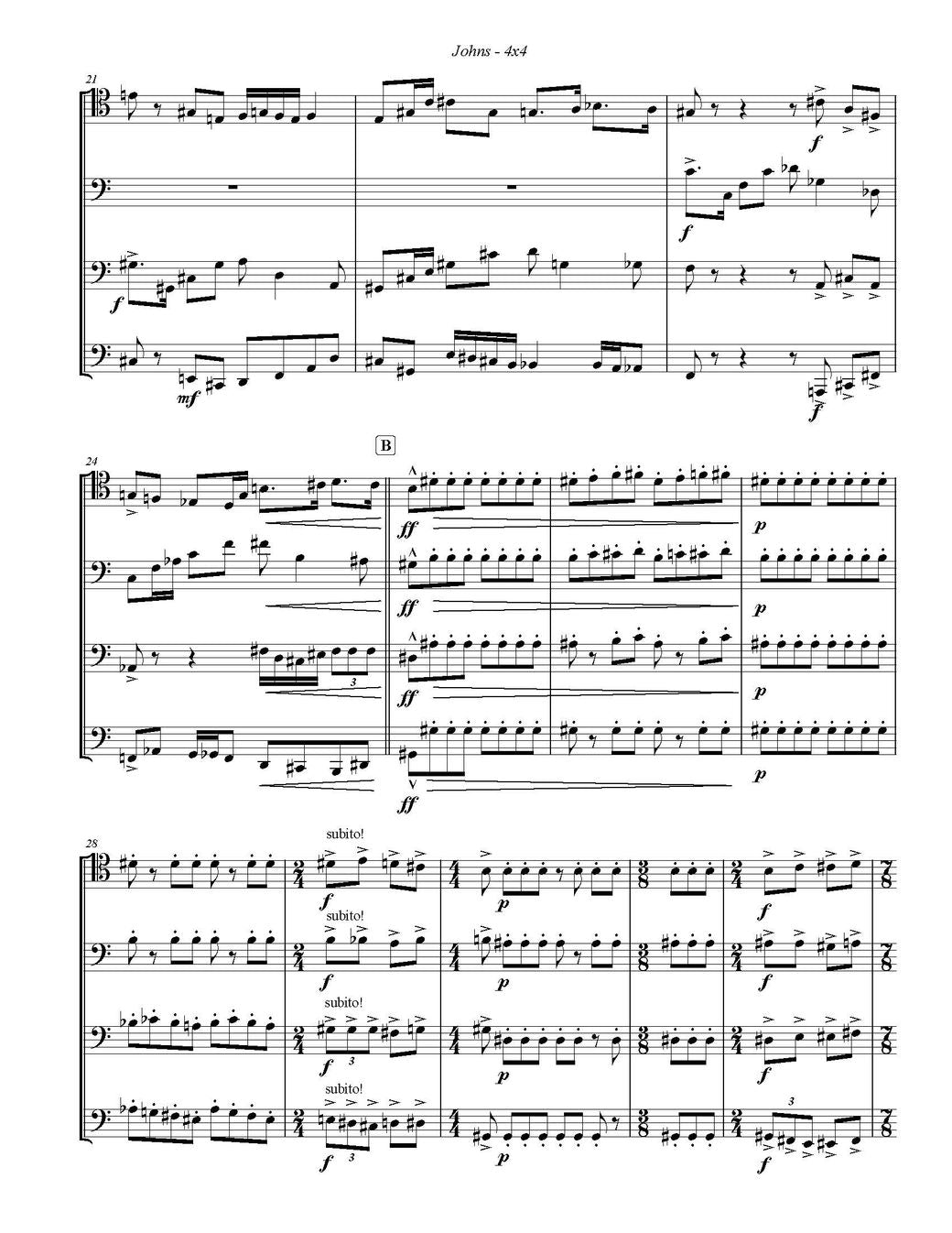 Tiffany Johns: 4X4 for Trombone Quartet